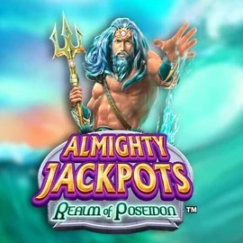 Almighty Jackpots – Realm of Poseidon logo by Novomatic Lizaro Casino